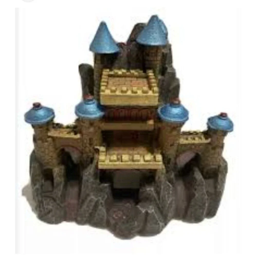 Aqua Culture Rustic Castle Aquarium Ornament / Fish Hideout (Blue Tips) - NEW!!!